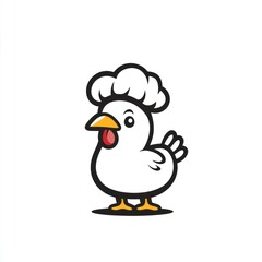 Cute cartoon chicken chef