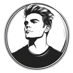 Black and white portrait of a man