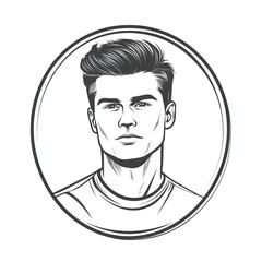 Line art portrait of a man (3)