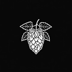Simple black and white hop cone graphic (1)
