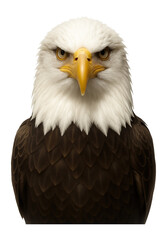 Naklejka premium Bald eagle with white head plumage and hooked yellow beak