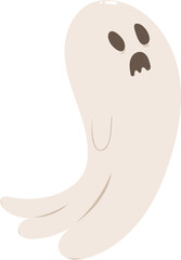 Cute and Spooky Cartoon Ghost Vector Set – Halloween Icons and Decorations