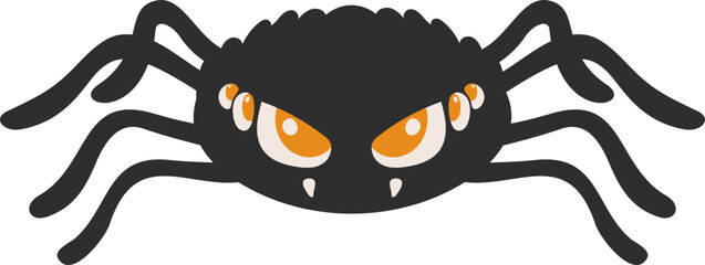 Creepy Halloween Spider and Web Vector Set – Spooky Cartoon Icons and Decorations