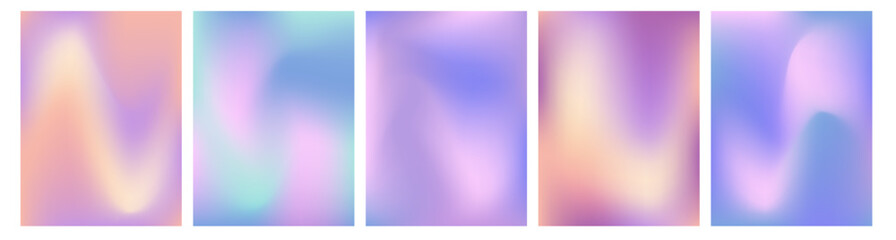 Vertical backgrounds with motion wavy gradient. Violet purple gradient colors. Gradient mesh blur with trend flier. Femine ombre blush purple