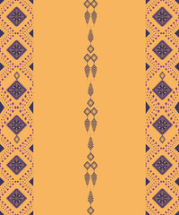 Ethnic Aztec Southwestern Style Textile Background Golden Tribal Geometric Seamless Pattern 