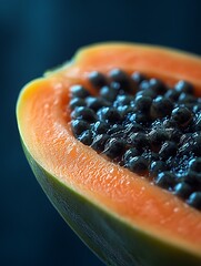 Papaya Slice Closeup.