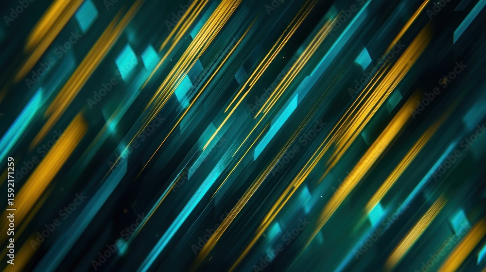 Poster abstract background of diagonal lines and glowing shapes