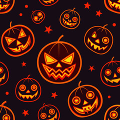  pattern with halloween pumpkins