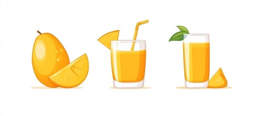 Cartoon illustration of fruit juice