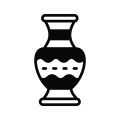 A stylish glyph icon of decorative flower vase