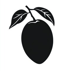Silhouette of mango with leaves