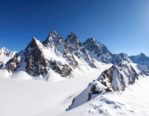 Obraz premium Snowy mountain range panorama (3)