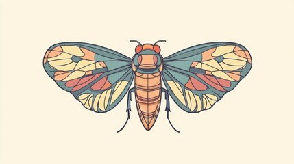 Colorful insect illustration, showcasing intricate patterns