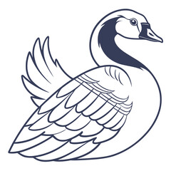 graphic of a goose with wings folded