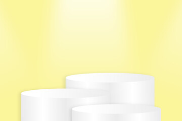 Minimalist spotlight podium scene with colorful gradient background