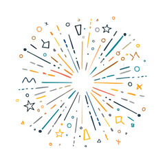 Colorful Sketchy Modern Explosion.Colorful Sketchy Modern Explosion.fireworks, abstract, illustration, celebration, circle, design, vector, 4th july, burst, clip art, colourful, confetti, drop, event,