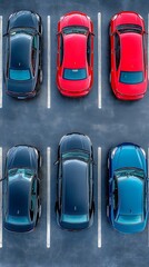 Parking Lot Cars Top View.