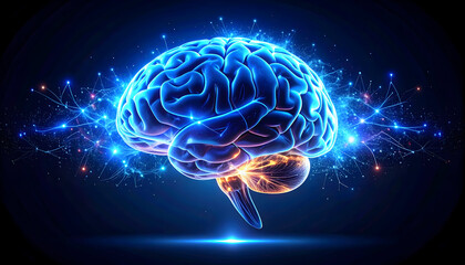 Human Brain Neural Network Digital 3D Rendering