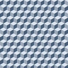 Geometric pattern forming optical illusion with gray cubes repeating