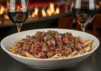 Pasta with Meat Sauce with Restaurant.