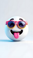 Download cool emoji with sunglasses showing tongue funny face emoticon illustration
