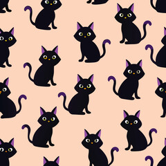 Fototapeta premium pattern with cartoon cats