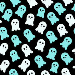 halloween  pattern with ghosts