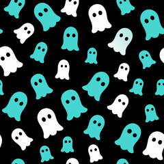 halloween  pattern with ghosts