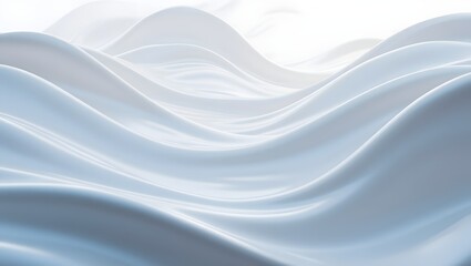 Abstract white waves background, smooth curves texture, light blue, soft, elegant design