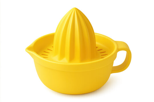 Yellow citrus juicer resting on transparent background - Powered by Adobe