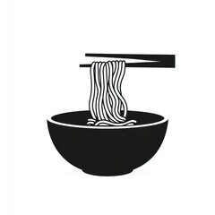 Simple black and white noodle bowl graphic (1)