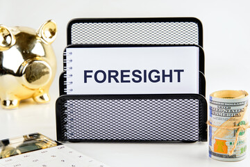 Concept word FORESIGHT. Business, Technology, Internet and network concept
