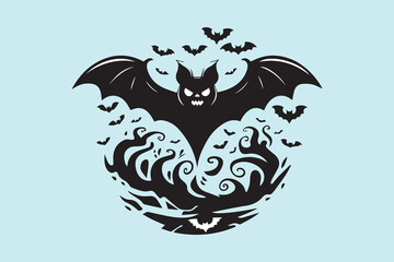 halloween bat illustration vector