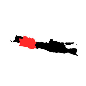 maps of Javanese Island highlighted on West Java