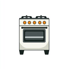 Fototapeta premium Simple illustration of a white stove