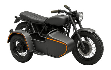 Obraz premium Industrial motorcycle with a utilitarian sidecar and exposed rivets