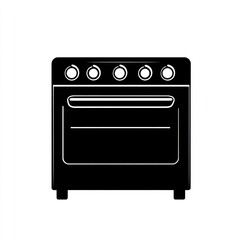 Obraz premium Simple black and white stove illustration (3)