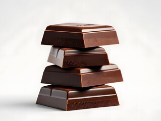 Delicious dark chocolate squares stack sweet dessert treat cocoa indulgence delight food