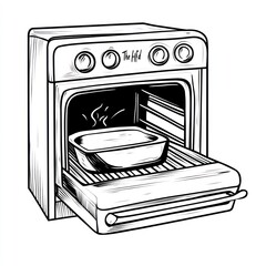 Vintage oven with baking dish