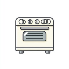 Simple illustration of a vintage-style stove (2)