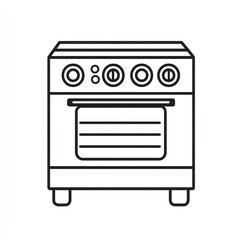 Simple outline drawing of a stove