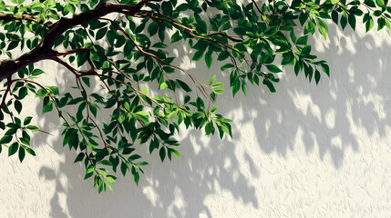 Trunk tree branch shadow wall white bokeh leaves background light dense dappled leaf material proximity design black jungle effect plant sunny silhouette nearness pattern whitewashed foliage texture.