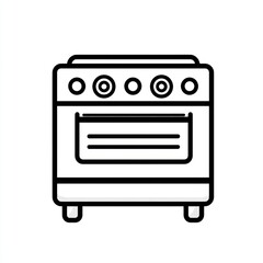 Fototapeta premium Simple, outlined drawing of a stove/oven