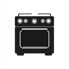 Fototapeta premium Simple black and white stove icon (4)