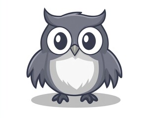 Cute cartoon owl with large eyes (2)