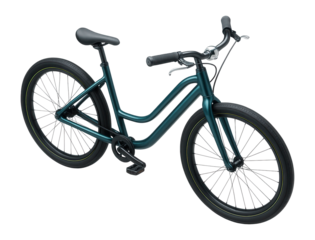 Low-frame bicycle with a mounted bell and ergonomic grips