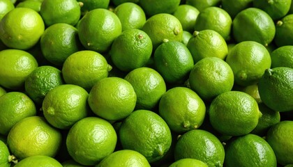 Close-up of many bright green limes (1)