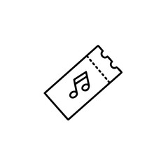 Music festival ticket vector linear icon concept for International Beer Day  