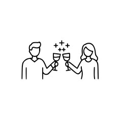 Two people toasting with glasses in celebration for International Beer Day  