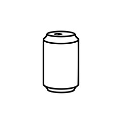 Simple vector linear icon of a beverage can for International Beer Day  